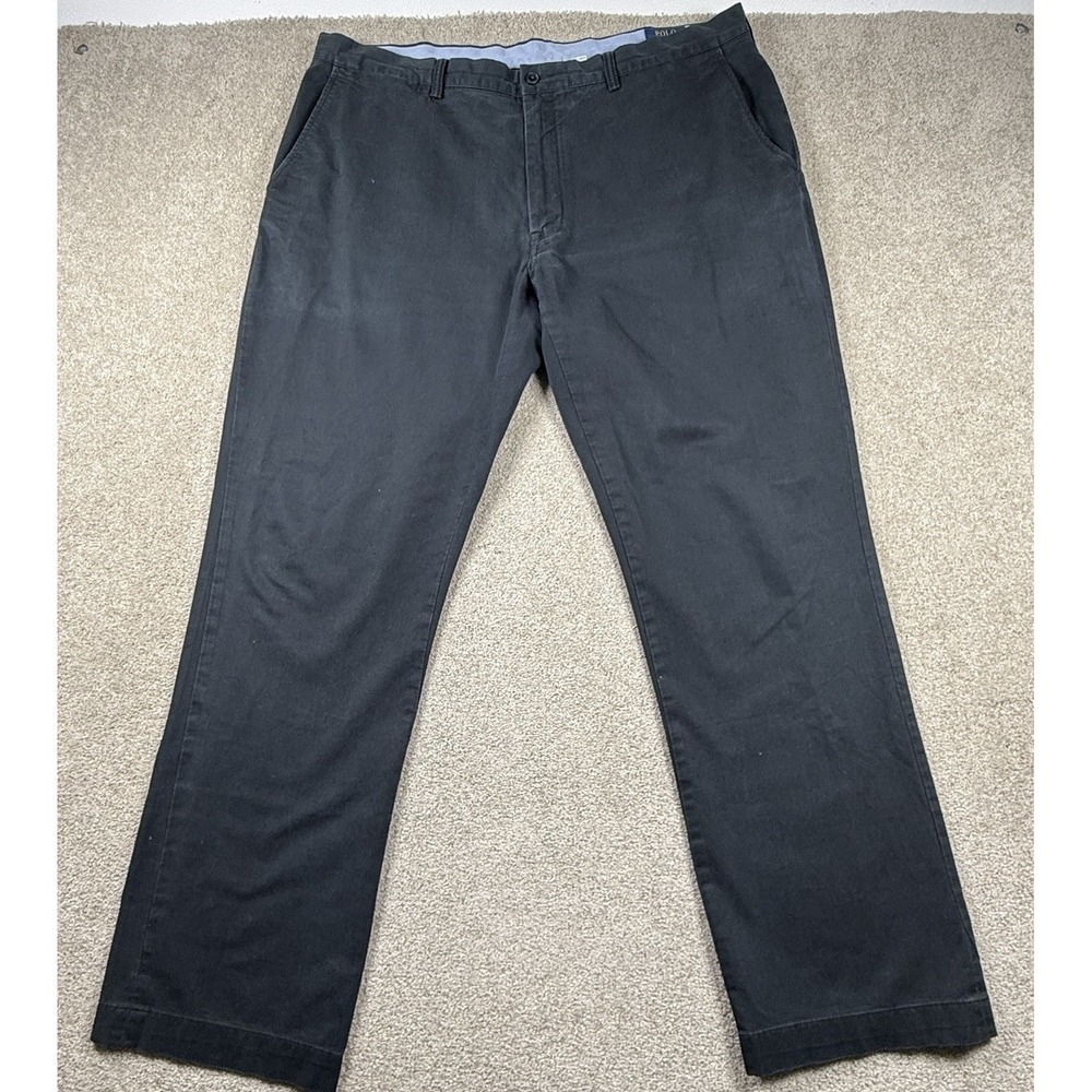 Polo Ralph Lauren Men's Black Chino Pants 42x33 (tag 42x34) Stretch Classic Fit